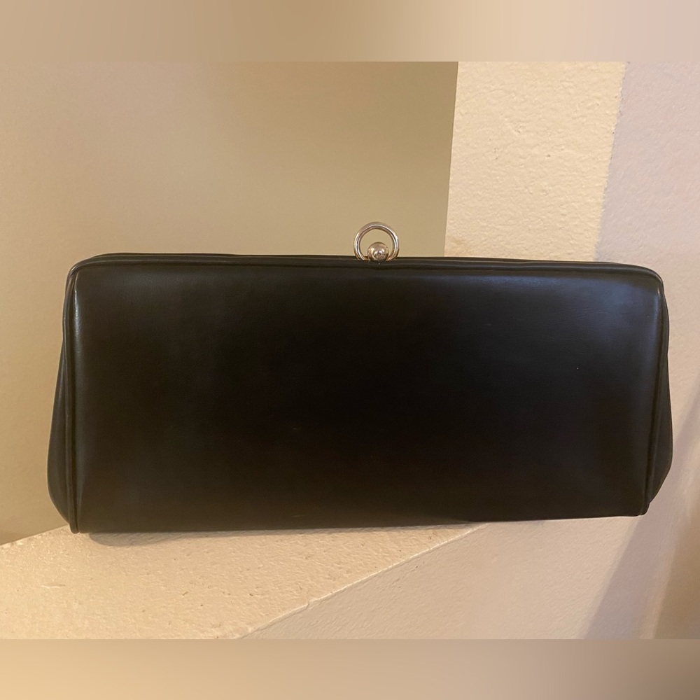 Theodor California Black Clutch. Vintage. Gold Hardware. 12X6.5. Zipper Inside.